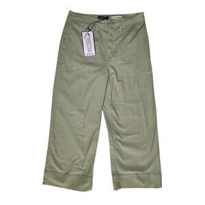 BCBGeneration High Rise Wide Leg Crop Twill‎ Pants Light Green Button Fly 13/31